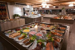 Buffet på Spidsbergseter Resort Rondane.